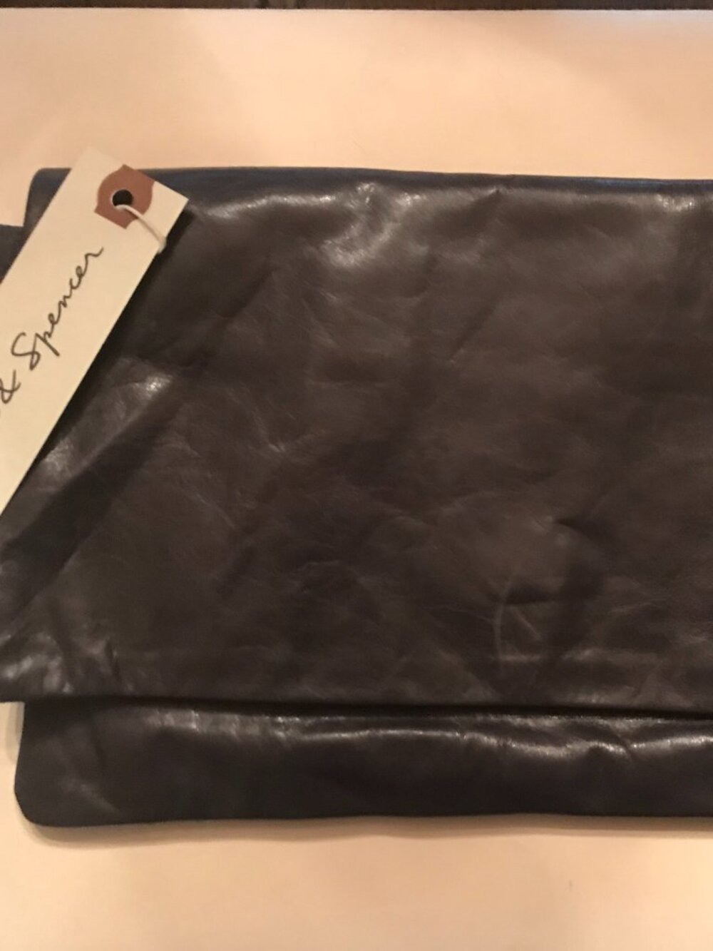 Graham & Spencer Lea 1347 Charcoal Soft Leather Clutch – New with tags